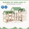 Wooden Corner Dollhouse Playset with 6 Rooms and 36 Pieces for Kids 3+ Years Old - 34" x 14.5" x 32.5" (L x W x H)
